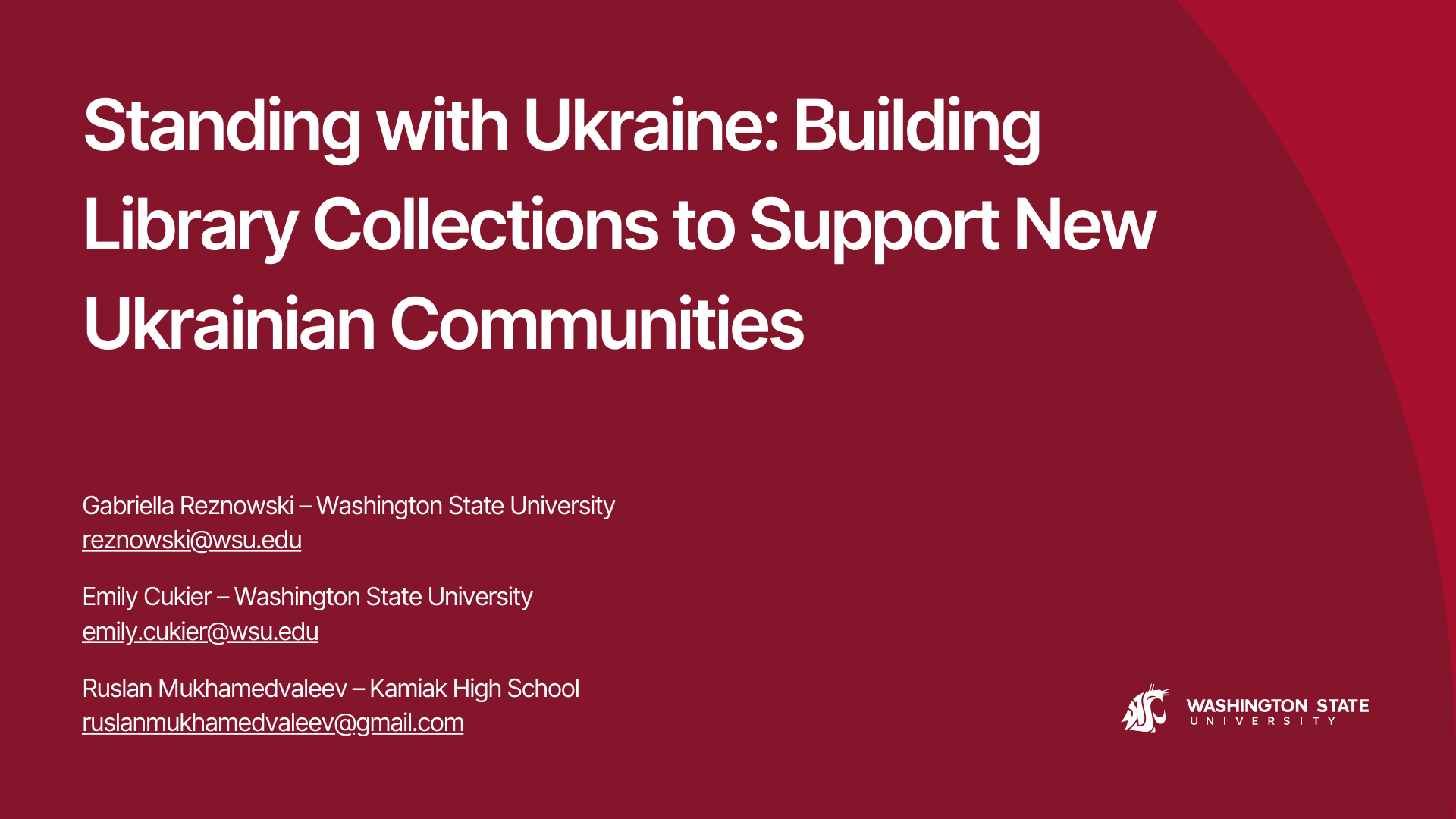Standing with Ukraine: Building Library Collections to Support New Ukrainian Communities