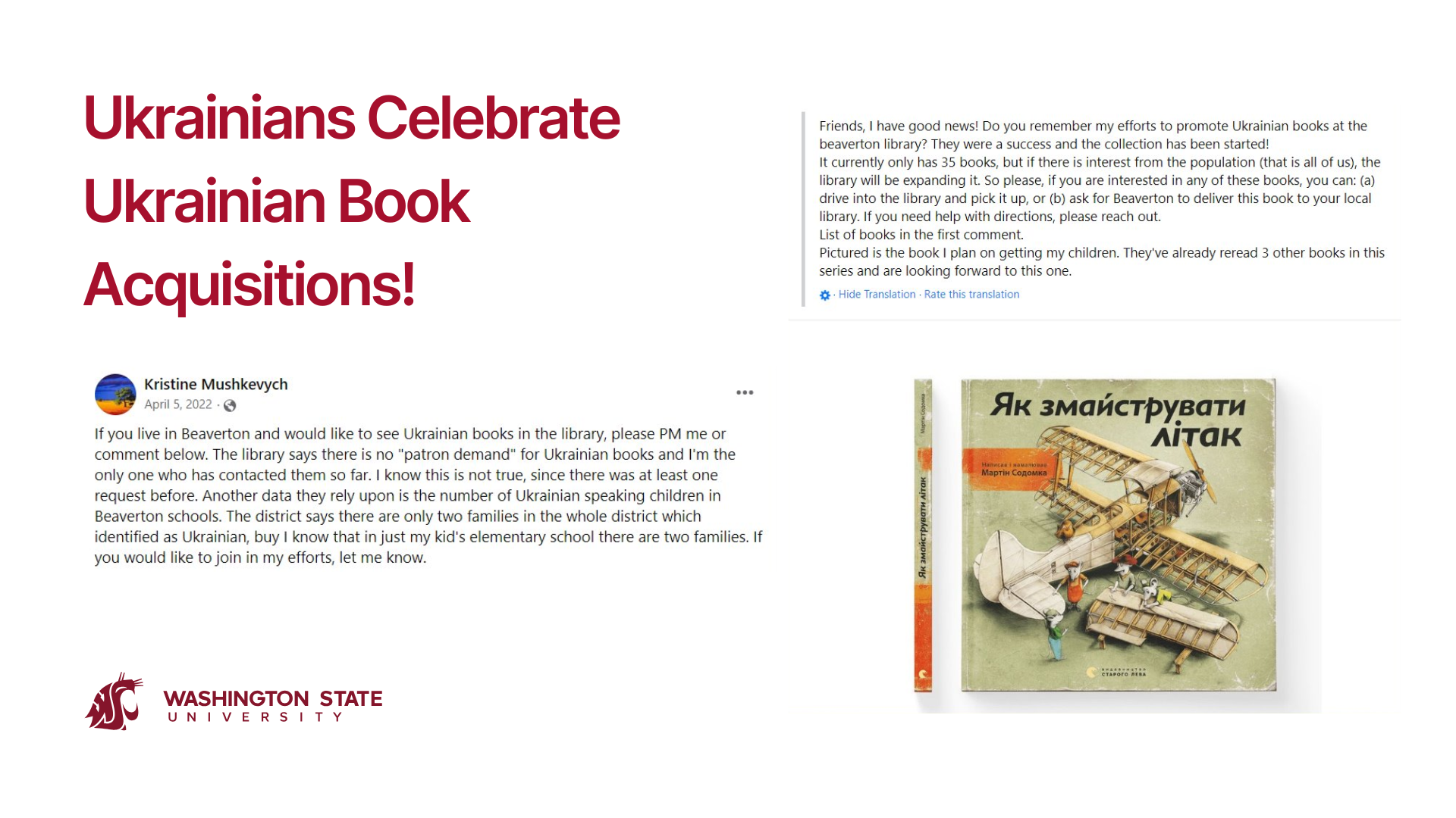 Ukrainians Celebrate Book Acquisitions