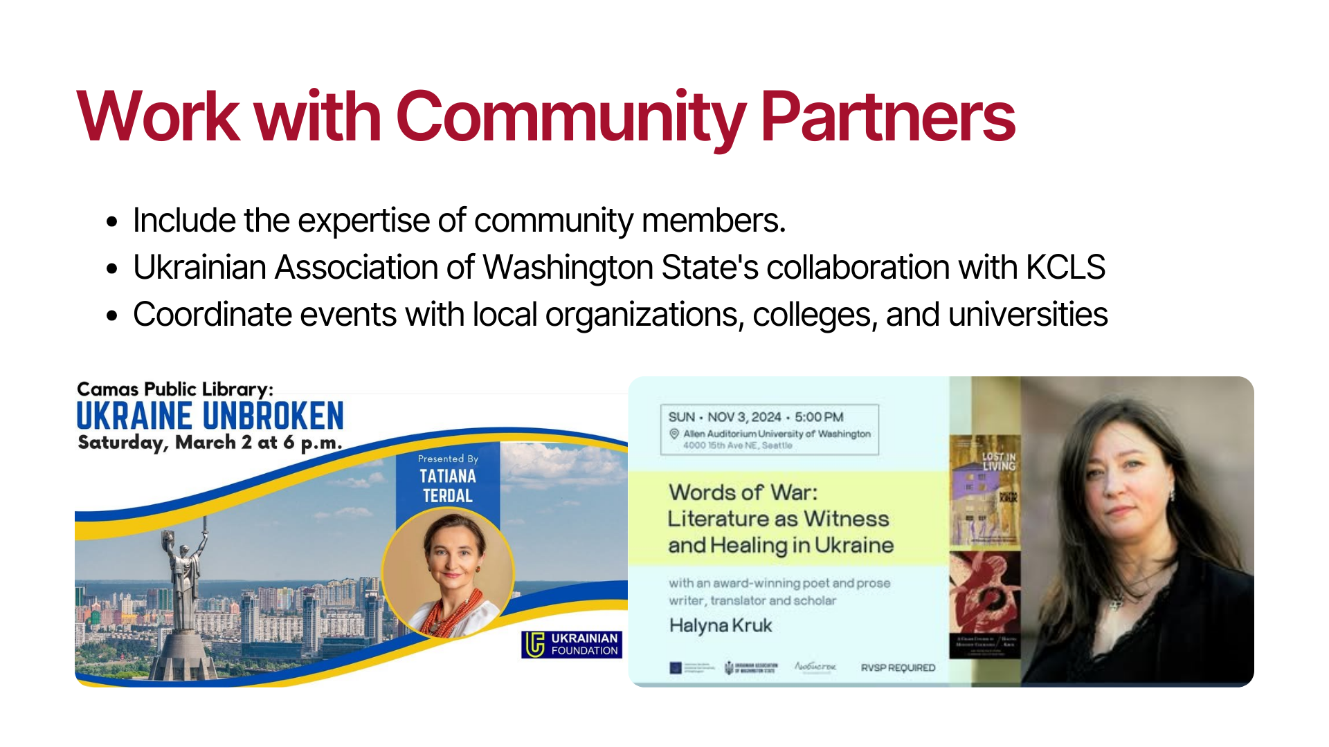 Work with Community Partners
