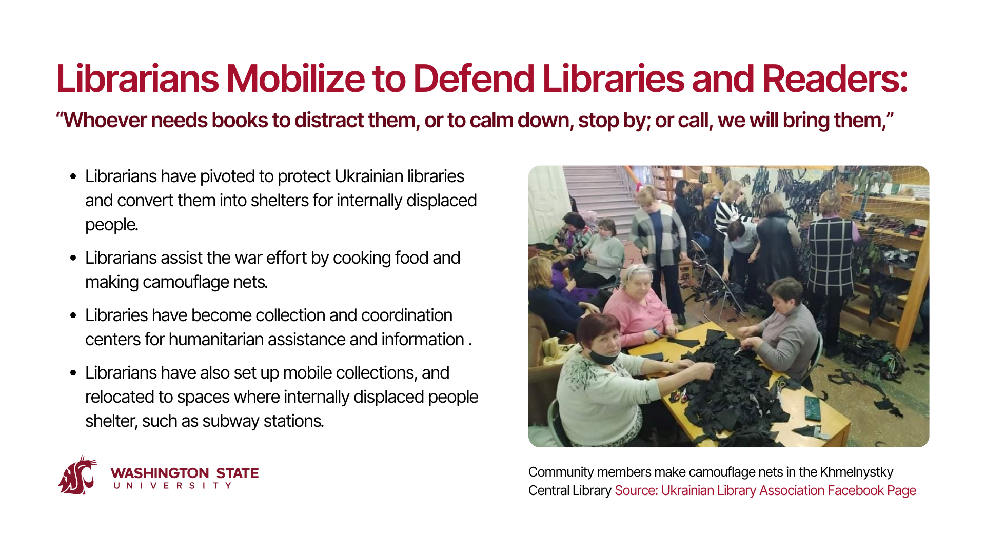 Libraries mobilizing to support war effort