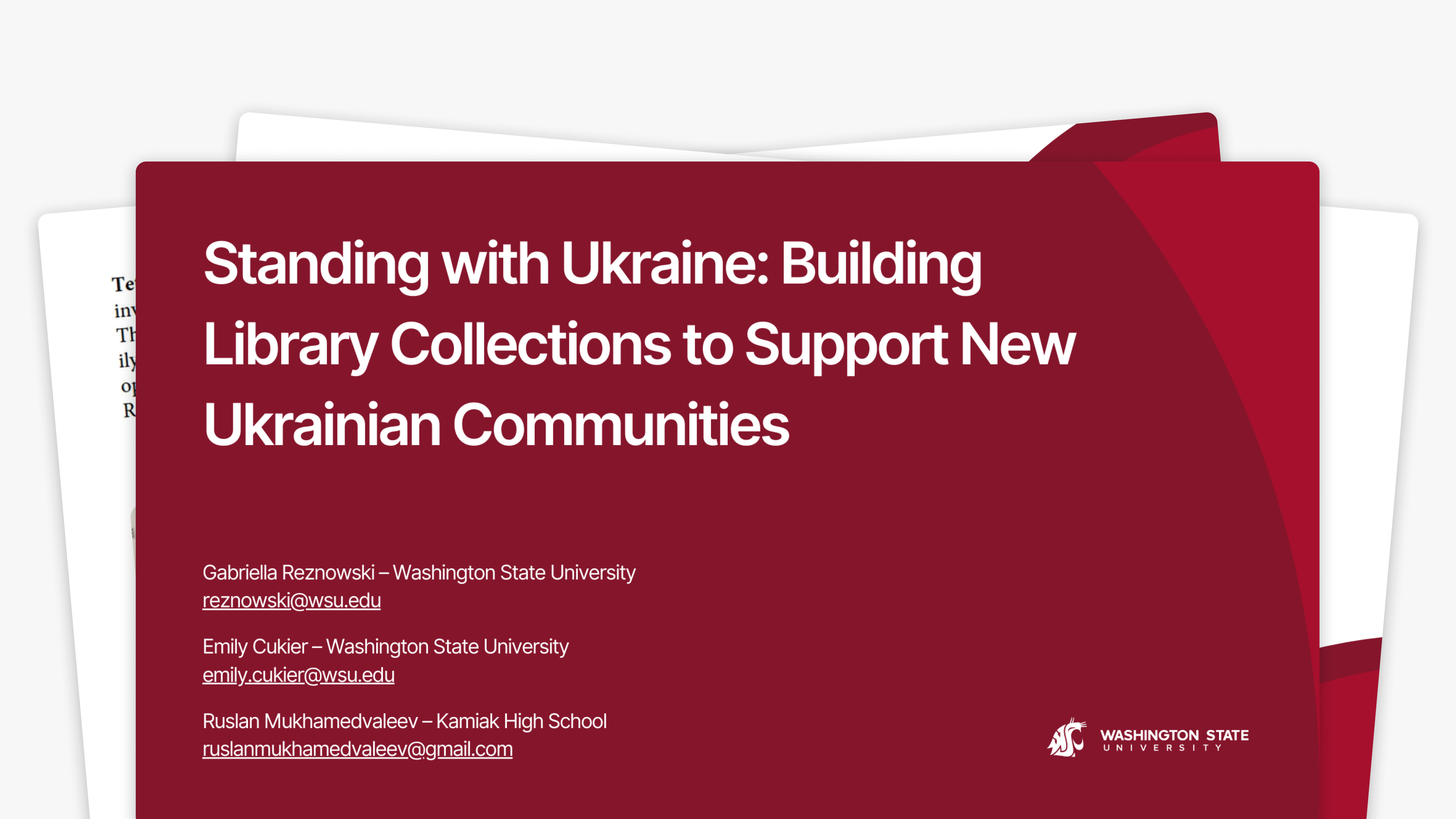 Standing with Ukraine: Building Library Collections to Support New Ukrainian Communities